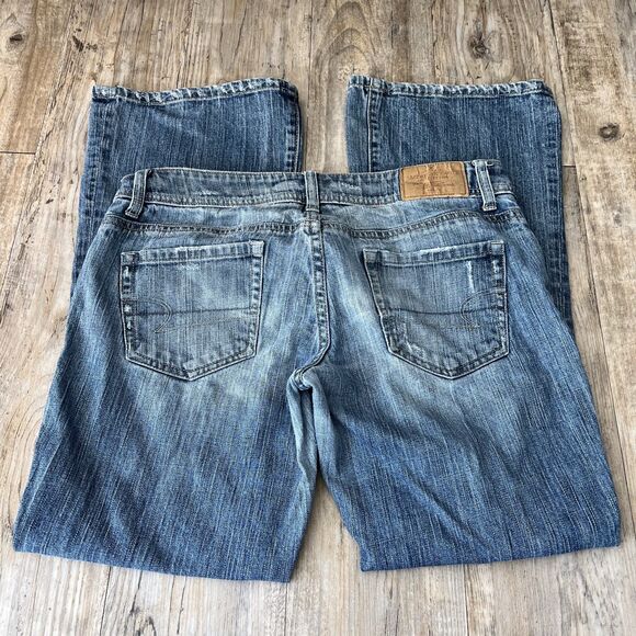 American Eagle Jeans Y2K Vintage Women's 10 Short Lowrise Bootcut Blue - Picture 1 of 9